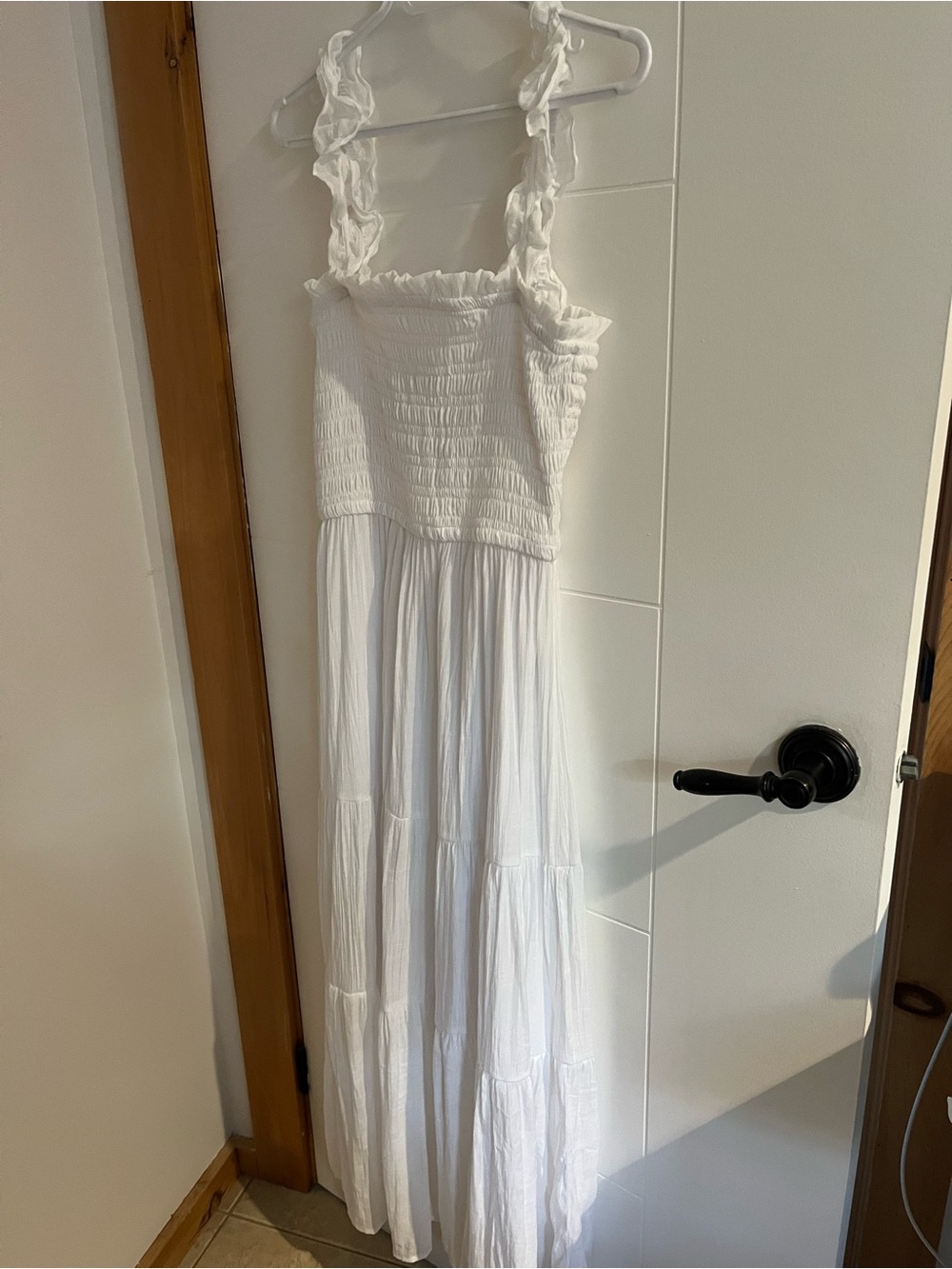 Love Tree White Smocked Maxi Dress